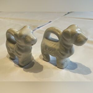 Set of Handled Dog-Shaped Salt And Pepper Shakers, New